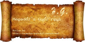 Hegedűs Györgyi névjegykártya
